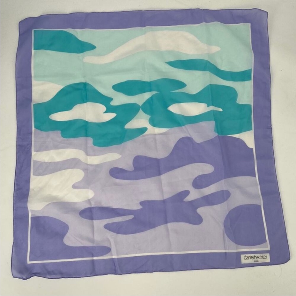Daniel hechter paris pastel blue and purple white scarf
